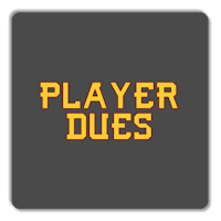 player dues logo on a black background